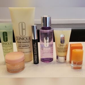 Clinique 6 Full Size Skincare Set + Happy Mini Moisturizer Cleanser Mascara